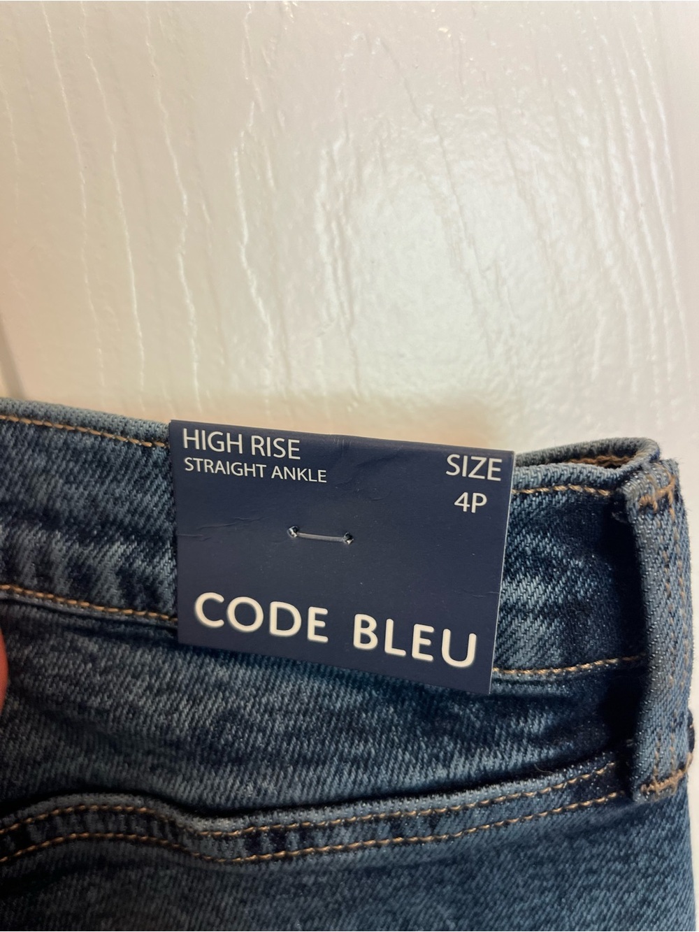 NWT Code Bleu Petite Size Stretch Denim Straight Leg High Rise Jeans - Picture 6 of 8